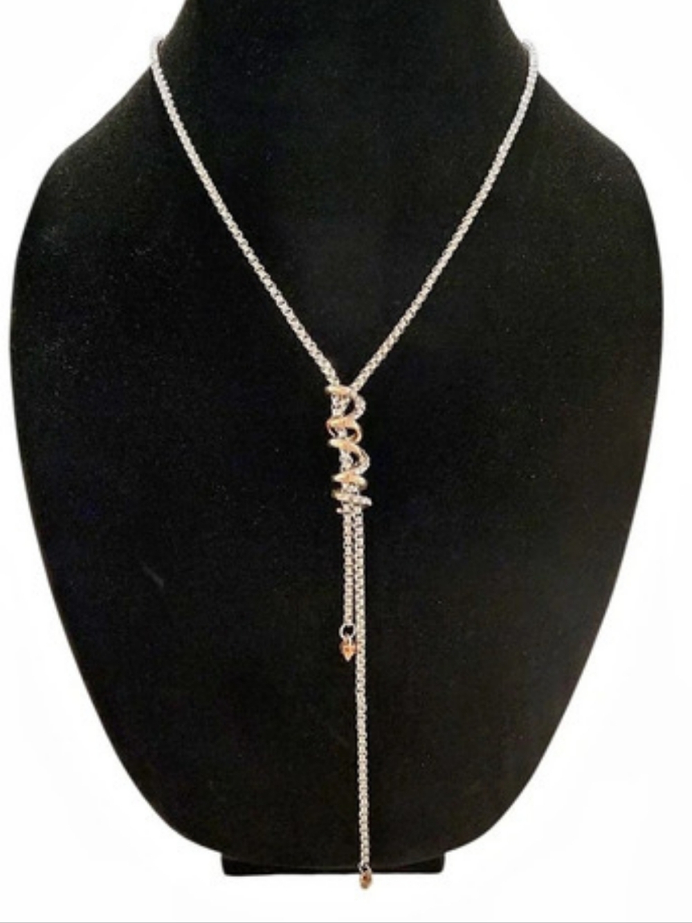 Mixed-Metal Silver And Gold Tone Lariat Necklace